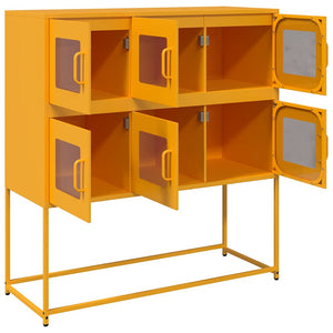 Senfgelbes Sideboard 100,5 cm Stahl