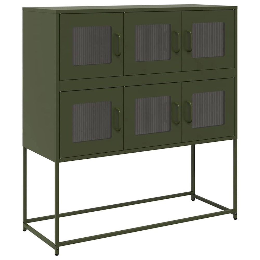 vidaXL Sideboard Olive Green 100.5x39x107 cm Cold Rolled Steel