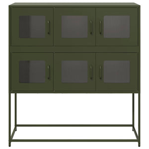 Olivgrünes Sideboard aus Stahl, 100,5 cm