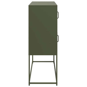Olivgrünes Sideboard aus Stahl, 100,5 cm