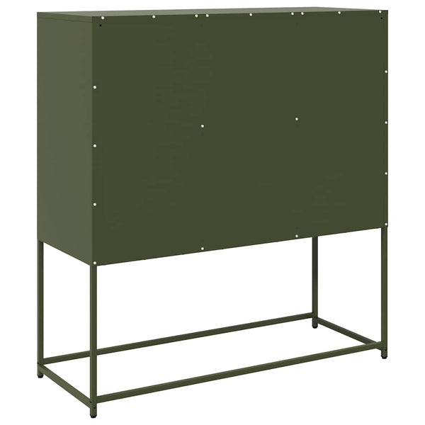 Olivgrünes Sideboard aus Stahl, 100,5 cm