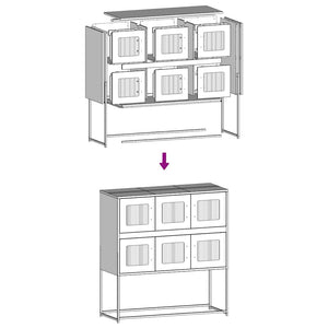 Weißes Sideboard 100,5 cm aus Stahl