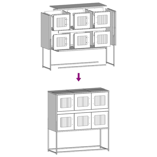 Weißes Sideboard 100,5 cm aus Stahl