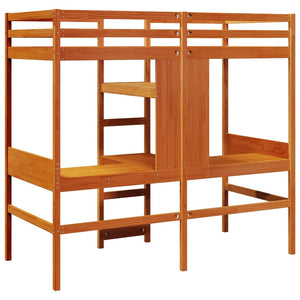 Hochbett 80x200 cm Kiefer Massivholz Wachsbraun