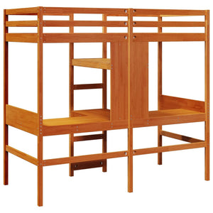 Hochbett 75x190 cm Kiefer Massivholz Wachsbraun