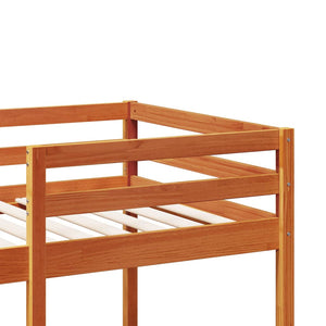 Hochbett 75x190 cm Kiefer Massivholz Wachsbraun
