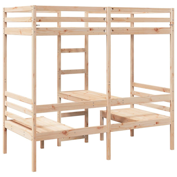 Hochbett mit Schreibtisch Kiefer 90x200 cm