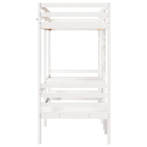 Hochbett mit Schreibtisch Weiß 90x200 cm
