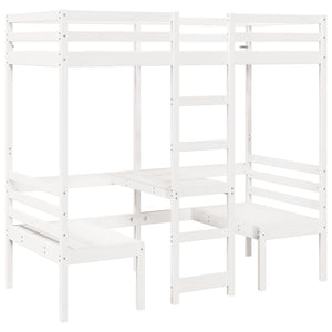 Hochbett mit Schreibtisch Weiß 90x200 cm