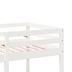 Hochbett mit Schreibtisch Weiß 90x200 cm
