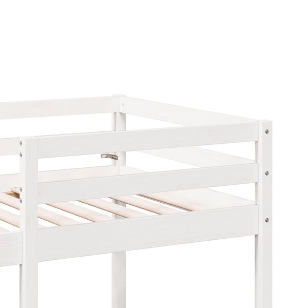 Hochbett mit Schreibtisch Weiß 90x200 cm