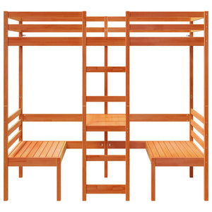 Hochbett mit Schreibtisch & Stühlen 90x200 cm