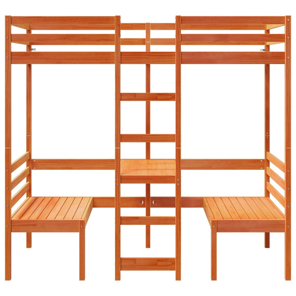 Hochbett mit Schreibtisch & Stühlen 90x200 cm