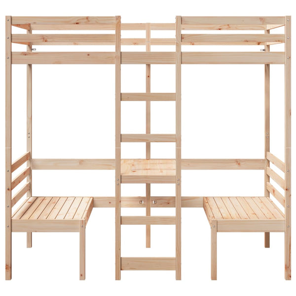 Hochbett mit Schreibtisch Kiefer 80x200 cm
