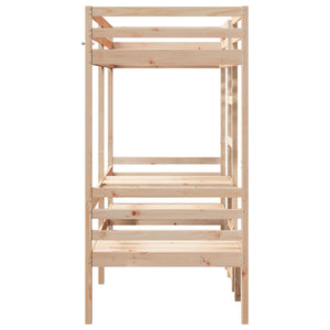 Hochbett mit Schreibtisch Kiefer 80x200 cm