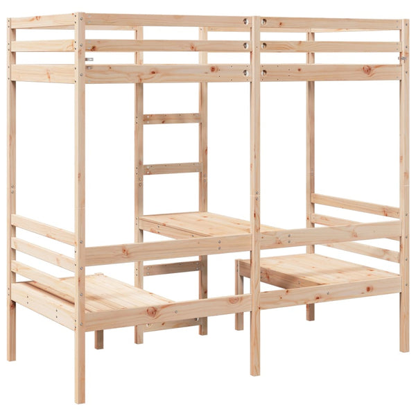Hochbett mit Schreibtisch Kiefer 90x190 cm