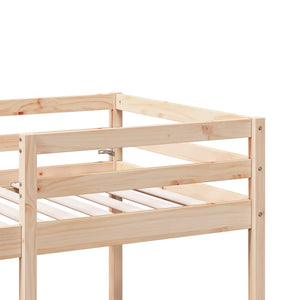 Hochbett mit Schreibtisch Kiefer 90x190 cm