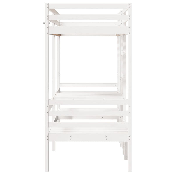 Hochbett mit Schreibtisch Kiefer 90x190 cm