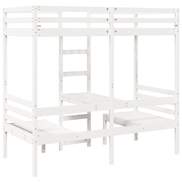 Hochbett mit Schreibtisch Kiefer 90x190 cm