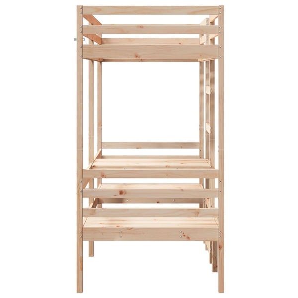 Hochbett mit Schreibtisch Kiefer 75x190 cm