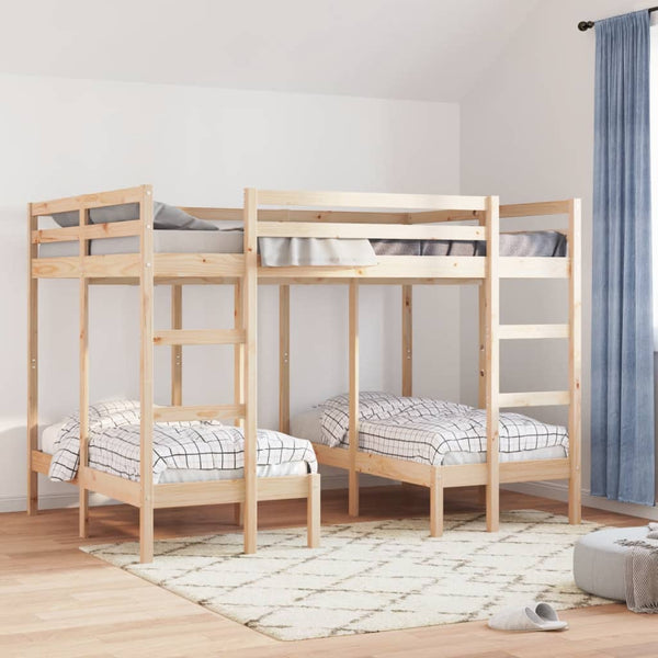 Dreifach-Etagenbett Kiefer 140x200/70x140 cm