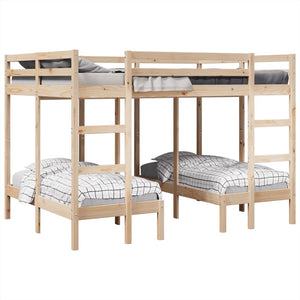 Dreifach-Etagenbett Kiefer 140x200/70x140 cm