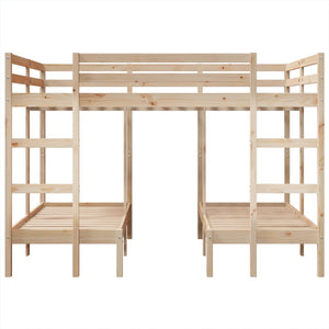 Dreifach-Etagenbett Kiefer 140x200/70x140 cm