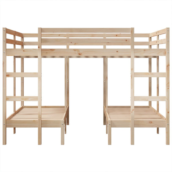 Dreifach-Etagenbett Kiefer 140x200/70x140 cm