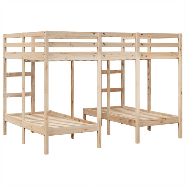 Dreifach-Etagenbett Kiefer 140x200/70x140 cm