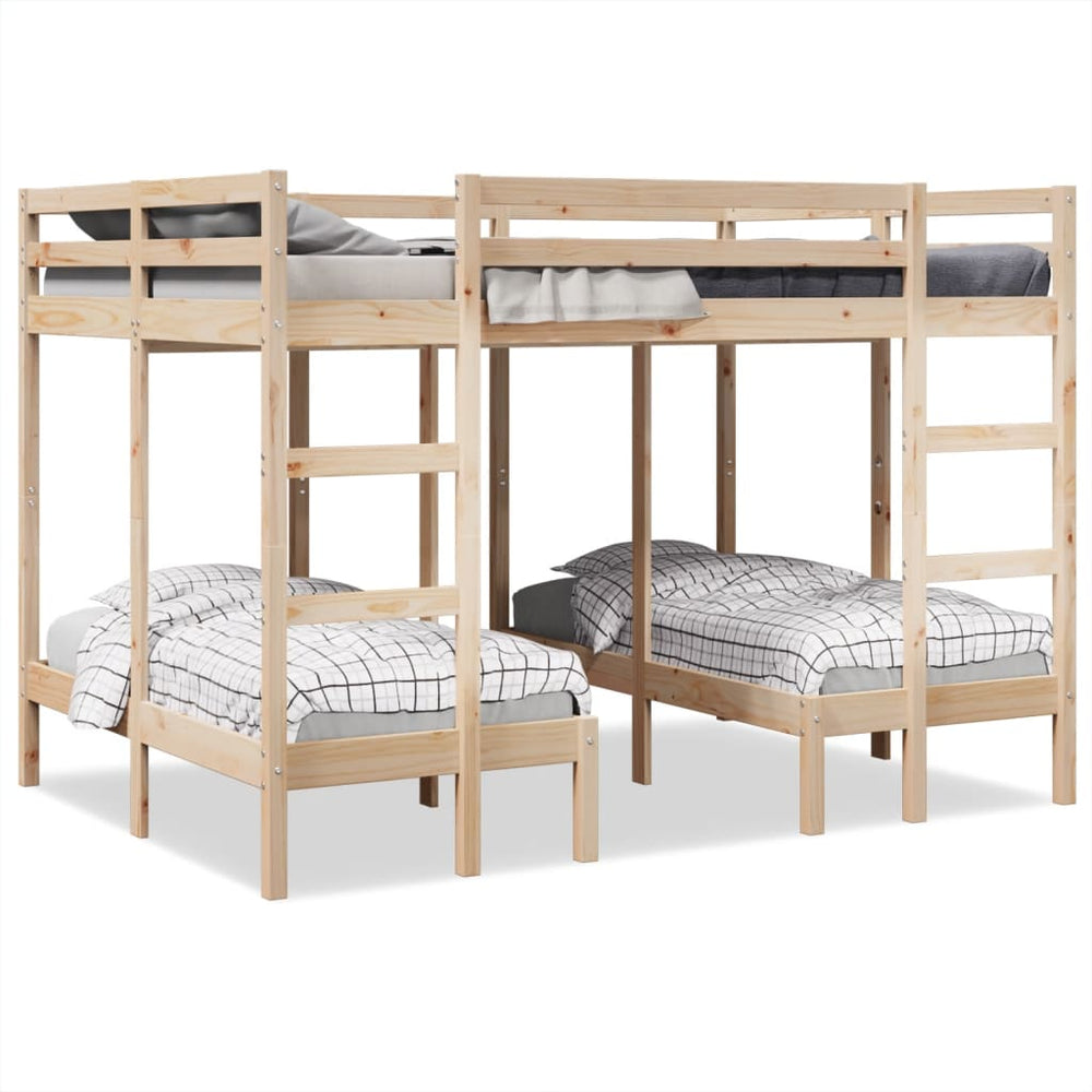 Dreifach-Etagenbett Kiefer 140x200/70x140 cm