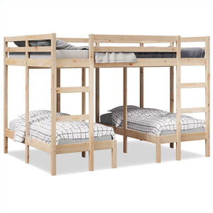 Dreifach-Etagenbett Kiefer 140x200/70x140 cm