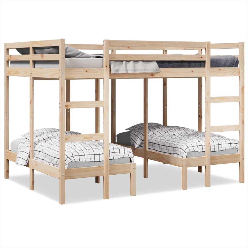 Dreifach-Etagenbett Kiefer 140x200/70x140 cm