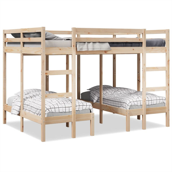 Dreifach-Etagenbett Kiefer 140x200/70x140 cm
