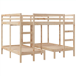 Dreifach-Etagenbett Kiefer Massivholz 160x200 & 80x160 cm