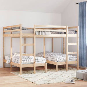 Dreifach-Etagenbett Kiefer Massivholz 160x200 & 80x160 cm