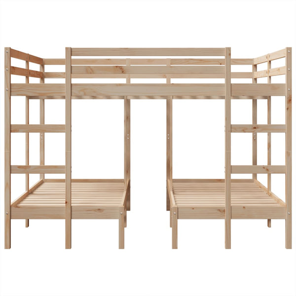 Dreifach-Etagenbett Kiefer Massivholz 160x200 & 80x160 cm