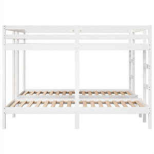 Dreifach Etagenbett 200x200/80x200 cm Kiefer Massivholz Weiß