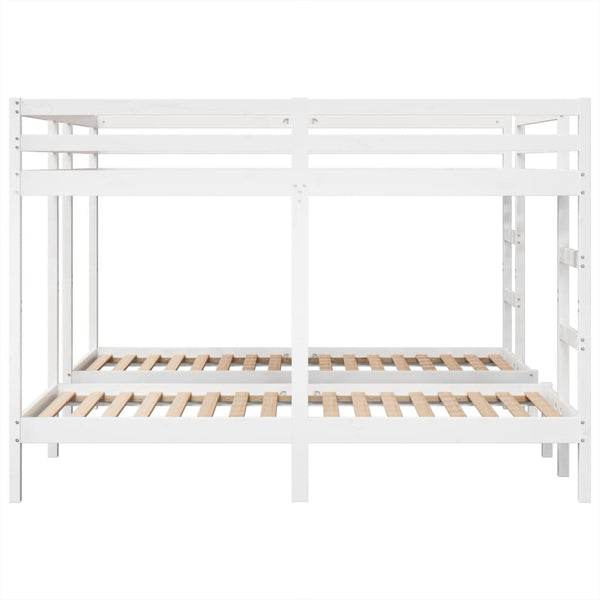Dreifach Etagenbett 200x200/80x200 cm Kiefer Massivholz Weiß