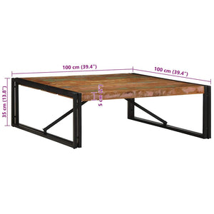 Mehrfarbiger Couchtisch Altholz 100x100 cm