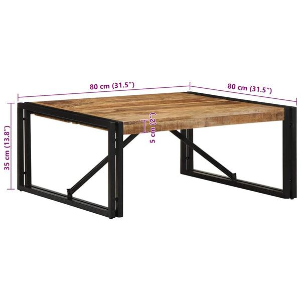 Couchtisch Mango Massivholz 80x80 cm