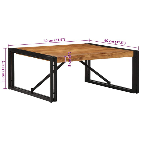 Couchtisch Akazie Massivholz 80x80 cm