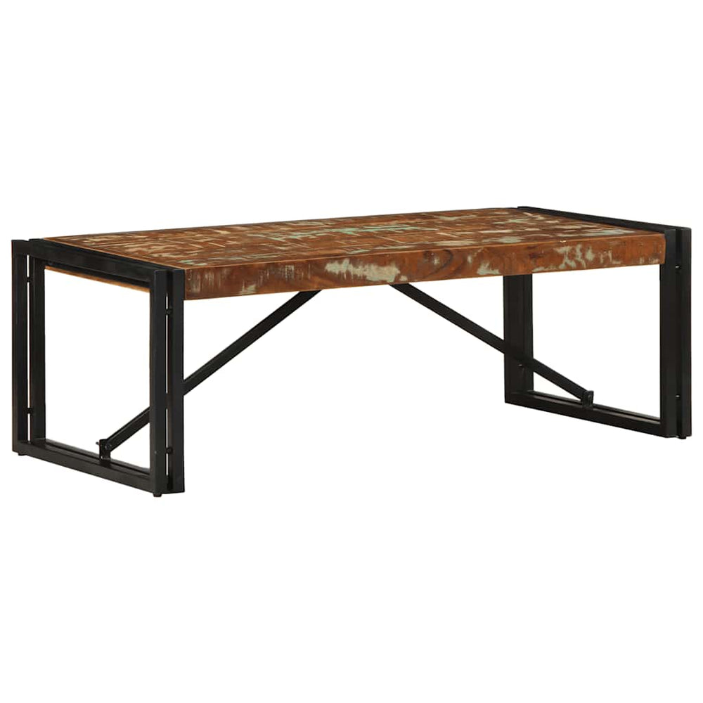 Mehrfarbiger Couchtisch Altholz 100x50 cm