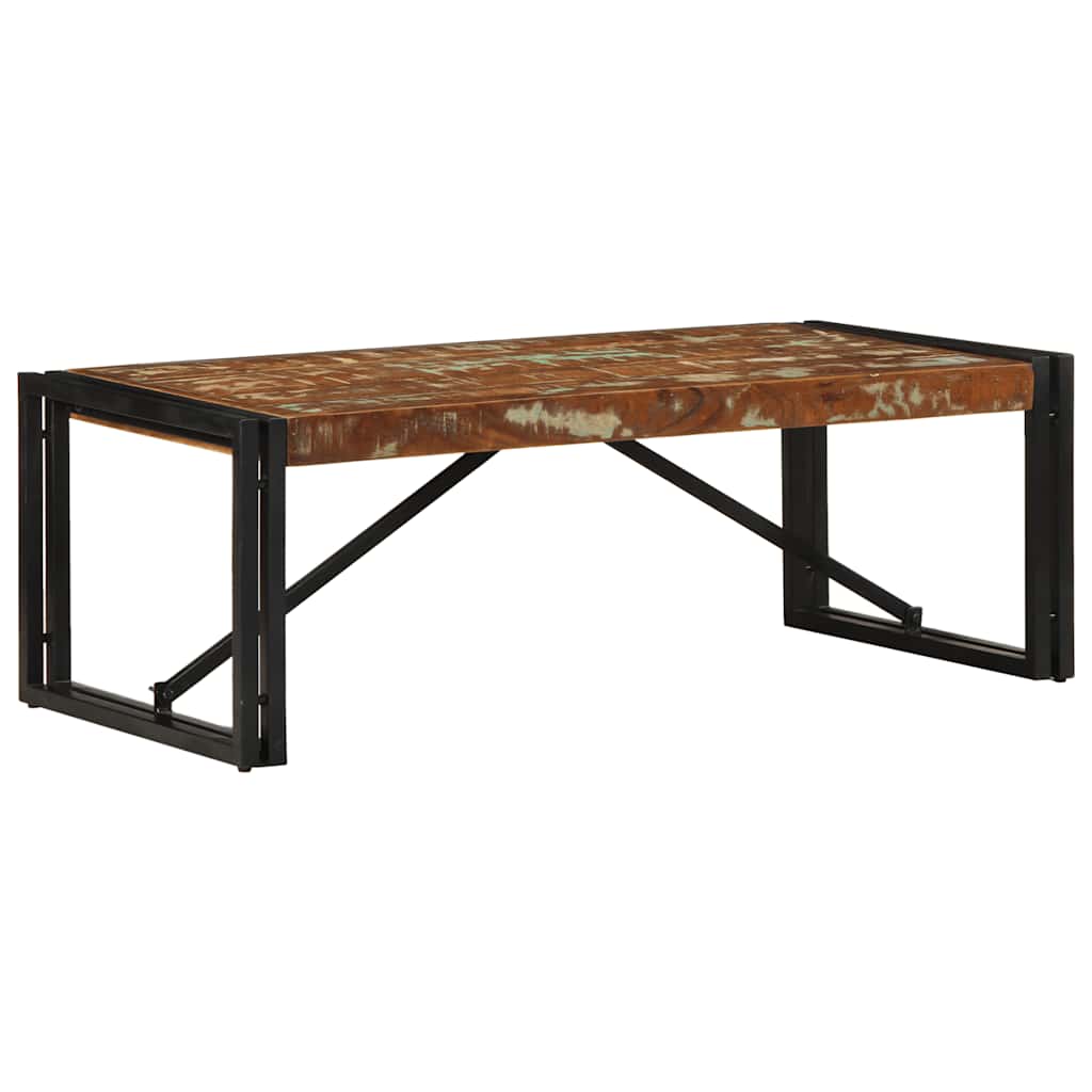 Mehrfarbiger Couchtisch Altholz 100x50 cm