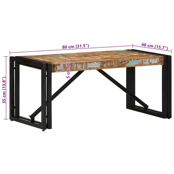 Mehrfarbiger Couchtisch Altholz 80x40 cm