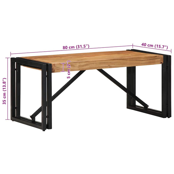 Couchtisch Akazie Massivholz 80x40 cm
