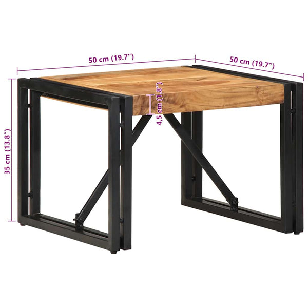 Akazie Couchtisch 50x50 cm Massivholz