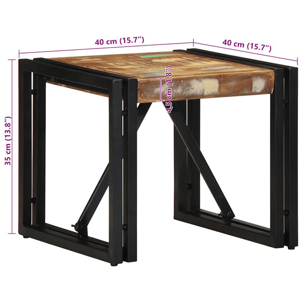 Mehrfarbiger Couchtisch Altholz 40x40 cm