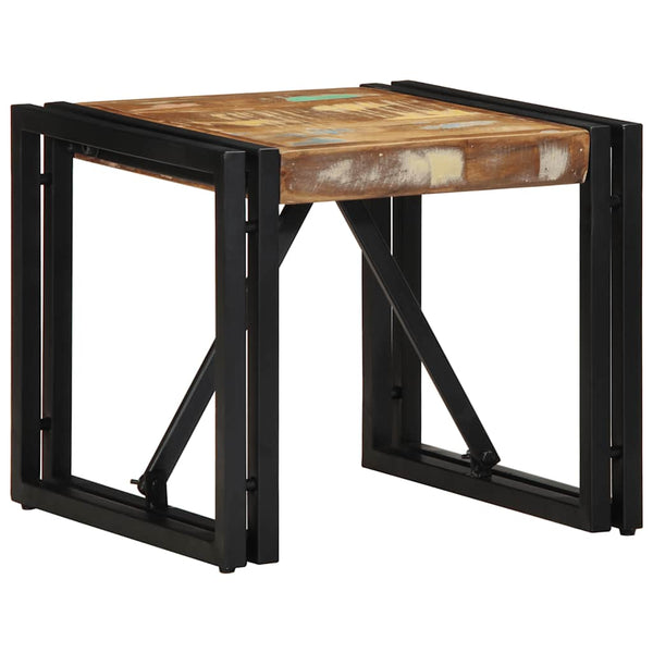 Mehrfarbiger Couchtisch Altholz 40x40 cm