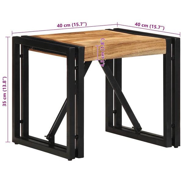 Akazie Couchtisch 40x40x35 cm Massivholz