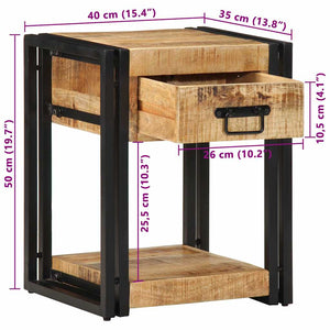 Nachttisch Mango Massivholz 40x35x50 cm